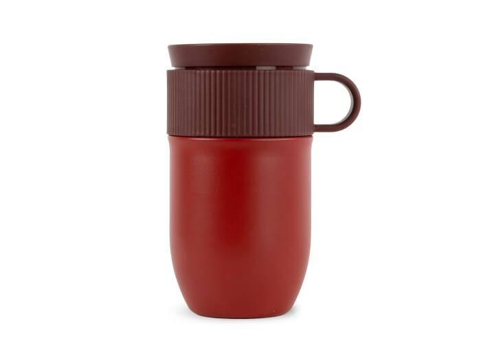 Mug isotherme acier recyclé 280 ml personnalisable Ted Rouge foncé